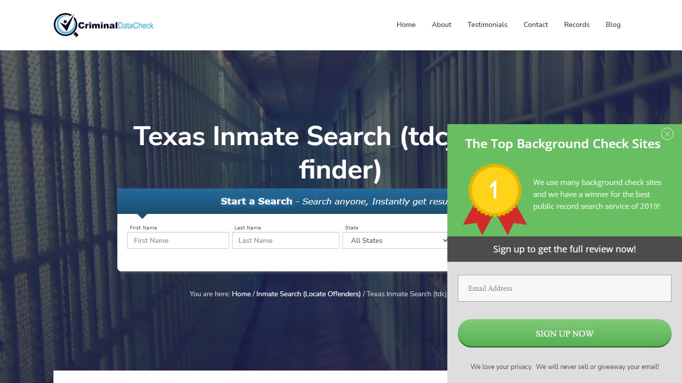 Texas Inmate Search (tdcj Inmate finder) - Criminal Data Check